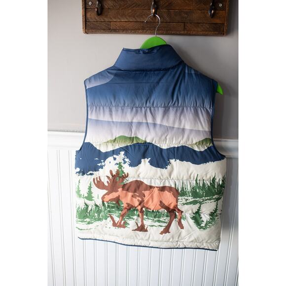 Urban Outfitters Parks Project Wild Moose Printed Puffer Vest Large NWT - Picture 4 of 4